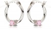 Disney Princess Girl's Sterling Silver Pink Cubic Zirconia Hoop Earrings