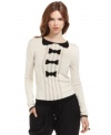 Bow-ties and collar details add a whimsical spin on this RACHEL Rachel Roy sweater that's still buttoned-up for a formal appeal!