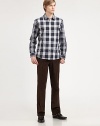 Classic check pattern goes modern, tailored in a smooth cotton silhouette.ButtonfrontCottonMachine washImported