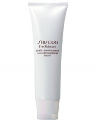Shiseido The Skincare Gentle Cleansing Cream. A surprisingly lightweight silky-smooth cream cleanser for wet or dry use that quickly removes impurities from skin while retaining essential moisture. Cleanses quickly and easily, even without water. Can also be used as a makeup remover. Recommended for normal and combination skin. Use daily morning and evening. Shiseido The Skincare Gentle Cleansing Cream. A surprisingly lightweight silky-smooth cream cleanser for wet or dry use that quickly removes impurities from skin while retaining essential moisture. Cleanses quickly and easily, even without water. Can also be used as a makeup remover. Recommended for normal and combination skin. Use daily morning and evening.