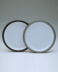 Perfect for everyday use, Denby's Jet stoneware dinner plates are versatile and stylish. Shades of white, charcoal and black, as well as a reflective glaze combine to lend your tabletop modern polish. Perfect for everyday use, Denby's Jet stoneware dinner plates are versatile and stylish. Shades of white, charcoal and black, as well as a reflective glaze combine to lend your tabletop modern polish.