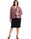 Kasper Women's Shimmer Weave Jacket And Cami With Crepe Skirt