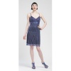 Sue Wong Women Size 0-14 Sapphire Strappy Beaded Fitted Cocktail Dress