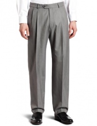 Haggar Men's Herringbone Pleat Front Cuff Suit Separate Pant