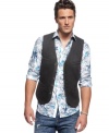 Dress up your casual look with the simple pairing of this vest from INC International Concepts with your favorite button down or t-shirt and a pair of jeans.