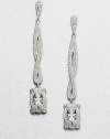 EXCLUSIVELY AT SAKS. A vintage-inspired style featuring hand-set, brilliant pavé crystals in a long and elegant drop design. CrystalsCubic zirconiaRhodium-plated brassDrop, about 2.9Post backImported 