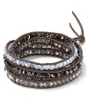 A little bit rugged, a little bit romantic: Channel your inner indie darling in this Chan Luu leather and crystal wrap bracelet - a signature piece for every it-girl with a free spirited side.