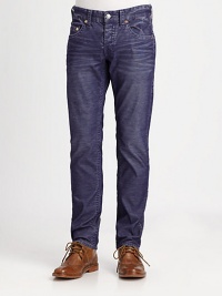 A classic five-pocket silhouette shapes and defines this fine-wale corduroy with a smooth, textured finish for long lasting fit and functionality; Destined to be a wardrobe favorite this season and every fall hereafter.Five-pocket styleInseam, about 3465% cotton/35% polyesterMachine washImported A classic five-pocket silhouette shapes and defines this fine-wale corduroy with a smooth, textured finish for long lasting fit and functionality; Destined to be a wardrobe favorite this season and every fall hereafter.Five-pocket styleInseam, about 3465% cotton/35% polyesterMachine washImported