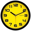DecoMates Non-Ticking Silent Wall Clock - Color Block (Yellow Bumblebee)