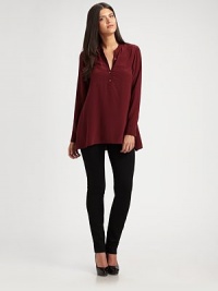 Slim-fitting textured knit with a flat front for a sleek silhouette.Midrise elastic waistband Straight leg Pull-on style Inseam, about 31½ 69% viscose/25% nylon/6% spandex Machine wash Imported Slim-fitting textured knit with a flat front for a sleek silhouette.Midrise elastic waistband Straight leg Pull-on style Inseam, about 31½ 69% viscose/25% nylon/6% spandex Machine wash Imported