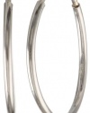 Duragold 14k White Gold Endless Hoop Earrings, (0.45 Diameter)