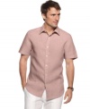 This linen shirt from Perry Ellis is a light weight seasonal staple.