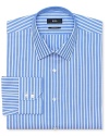 Based on a classic stripe design, this dress shirt offers tried-and-true refinement in superior cotton.