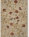 Couristan 0233/0039 EDEN Monarch Garden 72-Inch by 108-Inch Wool Area Rug, Ivory/Peony
