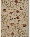 Couristan 0233/0039 EDEN Monarch Garden 72-Inch by 108-Inch Wool Area Rug, Ivory/Peony