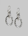Textured links, large and small, form a bold drop design. Sterling silver Drop, about 2¼ Ear wire Imported