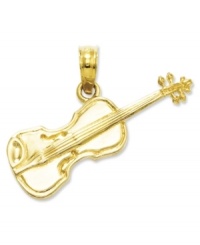 The perfect gift for your favorite violinist. Crafted in 14k gold, this sweet violin charm features a polished design with intricate details. Chain not included. Approximate length: 3/4 inch. Approximate width: 9/10 inch. The perfect gift for your favorite violinist. Crafted in 14k gold, this sweet violin charm features a polished design with intricate details. Chain not included. Approximate length: 3/4 inch. Approximate width: 9/10 inch.