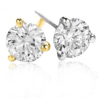 18k Gold Round Brilliant Cut Diamond 3 Prong Martini Stud Earrings (GH, I1-I2, 0.25 carat)-Available in White and Yellow Gold 18k Gold Round Brilliant Cut Diamond 3 Prong Martini Stud Earrings (GH, I1-I2, 0.25 carat)-Available in White and Yellow Gold