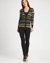 Iconic stripes give this knit cardigan instant appeal.V-necklineLong sleevesButton-front styleRibbed trimAbout 27 from shoulder to hem27% acrylic/26% cotton/25% wool/17% viscose/4% nylon/1% alpacaDry cleanImported Model shown is 5'9½ (176cm) wearing US size 4. 