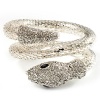 Dazzling Coil Flex Snake Bangle Bracelet (Silver Tone)