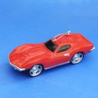 3.75 Chevrolet Red Corvette Car Blow Mold Christmas Ornament 3.75 Chevrolet Red Corvette Car Blow Mold Christmas Ornament
