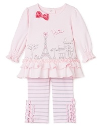 Paris is for little girls. This chic set from Hartstrings features embroidery depicting some of the City of Light's famous sites embellished with ruffles galore, stripes and of course a shiny pink bow. Paris is for little girls. This chic set from Hartstrings features embroidery depicting some of the City of Light's famous sites embellished with ruffles galore, stripes and of course a shiny pink bow.
