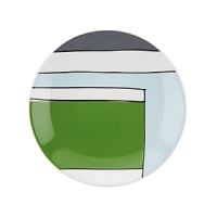 A celebration in every plate, kate spade new york's Block Party collection features a Mondrian-inspired design in blues, greens and charcoal. A celebration in every plate, kate spade new york's Block Party collection features a Mondrian-inspired design in blues, greens and charcoal.