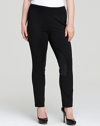Bullish leather patches inject these Lafayette 148 New York Plus pants with urban attitude. Offset the sleek style with a structured leather jacket for a strong silhouette. Bullish leather patches inject these Lafayette 148 New York Plus pants with urban attitude. Offset the sleek style with a structured leather jacket for a strong silhouette.