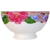 Millefleurs was inspired by flowers in a European garden as well as antique tableware. Its delicate renderings of pansies, roses, and thistles are blended with a vintage border in a contemporary color palette. Sophisticated, yet fresh and youthful. Dishwasher and microwave safe (for reheating only).