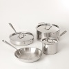 The perfect foundation for stocking your kitchen, this 7-piece set provides you with everyday cooking essentials: a 10 fry pan, 2-qt. sauce pan with lid, 3-qt. sauce pot with lid and 8-qt. lidded stock pot. Favored by chefs and cooking enthusiasts, All-Clad's stainless steel cookware boasts a starburst finish that provides superior stick resistance.