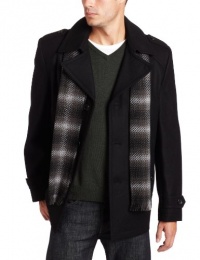 Michael Kors Men's William Wool Blend Button Front Scarf Coat Michael Kors Men's William Wool Blend Button Front Scarf Coat