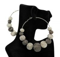 Basketball Wives POParazzi Inspired Mesh Ball Earrings Ier2017 Silver/hematite 80mm Basketball Wives POParazzi Inspired Mesh Ball Earrings Ier2017 Silver/hematite 80mm