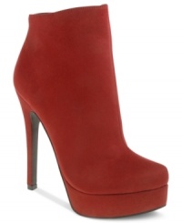 Amazing style is headed your way. Chinese Laundry's LookOut platform booties feature a smooth suede upper and a trendy softly-pointed toe. Amazing style is headed your way. Chinese Laundry's LookOut platform booties feature a smooth suede upper and a trendy softly-pointed toe.