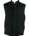 Polo Ralph Lauren Mens Black Classic Quilted Red Plaid Lined Vest L