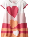 Design History Girls 2-6X Stripe Sweater Dress With Heart, White Combo, 2T