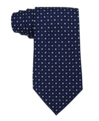 With a small, manageable pattern, this Club Room tie is a good way to shake up a solid wardrobe. With a small, manageable pattern, this Club Room tie is a good way to shake up a solid wardrobe.