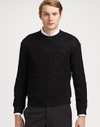 Chunky crewneck sweater with embossed anchor detail sets this classic pullover apart from the rest.CrewneckRibber knit collar, cuff and hemPolyesterDry cleanMade in Italy