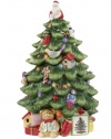 Spode Christmas Tree Sculpted Christmas Tree Shaped Covered Cookie Jar, 15-Inch