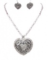 Designer Pave Crystal Heart Necklace & Earring Set by Jersey Bling