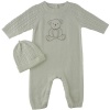 Little Me Baby-Boys Newborn Bear Sweater Coverall And Hat, White, 3 Months