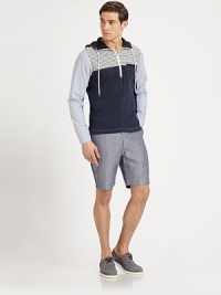 A summer favorite, with the look and feel of a tailored trouser, these classic-fit shorts adds a polished finish to your seasonal wardrobe.Flat-front styleSide slash, back welt pocketsInseam, about 890% cotton/10% polyesterMachine washImported A summer favorite, with the look and feel of a tailored trouser, these classic-fit shorts adds a polished finish to your seasonal wardrobe.Flat-front styleSide slash, back welt pocketsInseam, about 890% cotton/10% polyesterMachine washImported