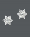 Freshen your look with petite, sparkling flowers. These dazzling studs by B. Brilliant feature round-cut cubic zirconias (3/4 ct. t.w.) set in sterling silver. Approximate diameter: 8 mm.