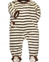 Little Me Baby-Boys Newborn Monkey Fun Velour Footie, Brown Multi, 9 Months