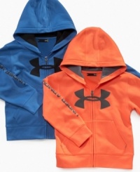 Worn as a sweatshirt or a jacket on warmer days, this Under Armour hoodie will keep him warm and stylish. Worn as a sweatshirt or a jacket on warmer days, this Under Armour hoodie will keep him warm and stylish.