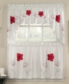 Decorated with lush red poppies embroidered on a soft white background, the Poppy window valance offers an artistic and modern point of view fit for any window. Coordinate with matching tiers to complete the look.