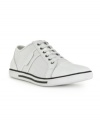 These Kenneth Cole leather men's sneakers get a revamped modern look in perforated leather with a smooth cap toe to put a little sleek in your step.