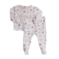 ABSORBA Baby-Girls Newborn Floral 2 Piece Footed Pant Set ABSORBA Baby-Girls Newborn Floral 2 Piece Footed Pant Set