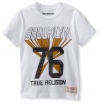True Religion Boys 2-7 Brooklyn 76 Short Sleeve Logo Crew Neck Tee, White, Small