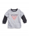 GUESS Kids Boys Triangle Long-Sleeve Tee, GREY HEATHER (12M)