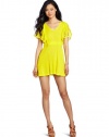 French Connection Women's Lori Lace Frill Dress, Yellow, Small